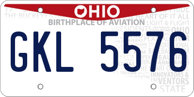 OH license plate GKL5576
