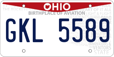OH license plate GKL5589