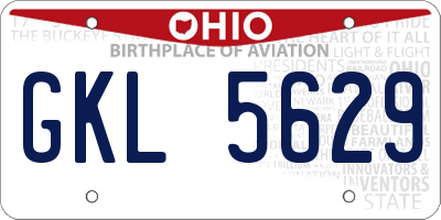 OH license plate GKL5629