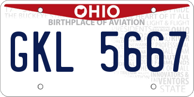 OH license plate GKL5667