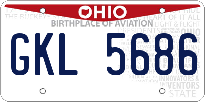 OH license plate GKL5686