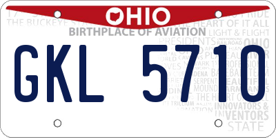 OH license plate GKL5710