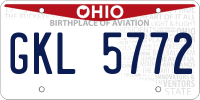 OH license plate GKL5772