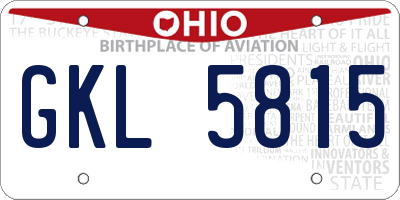 OH license plate GKL5815