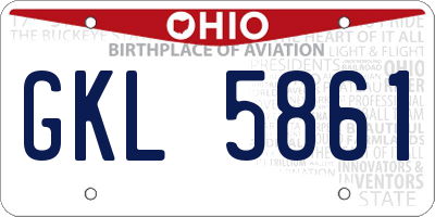 OH license plate GKL5861
