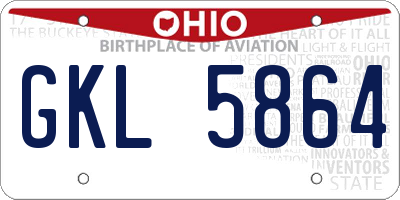 OH license plate GKL5864