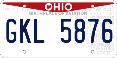 OH license plate GKL5876