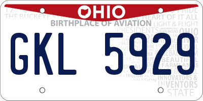 OH license plate GKL5929