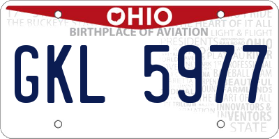 OH license plate GKL5977