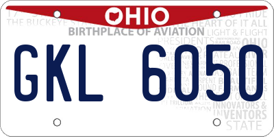 OH license plate GKL6050