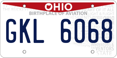 OH license plate GKL6068