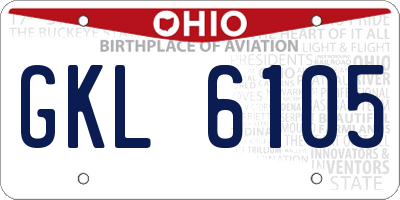 OH license plate GKL6105