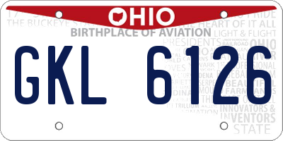 OH license plate GKL6126