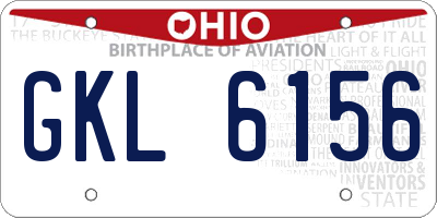 OH license plate GKL6156