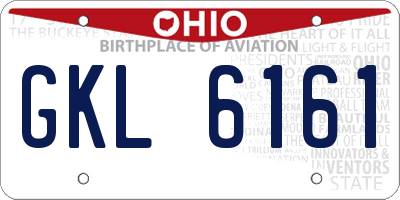 OH license plate GKL6161