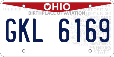 OH license plate GKL6169