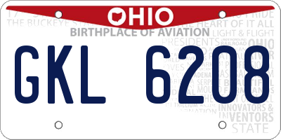 OH license plate GKL6208