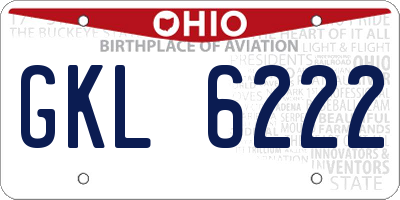 OH license plate GKL6222