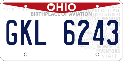 OH license plate GKL6243