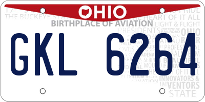OH license plate GKL6264