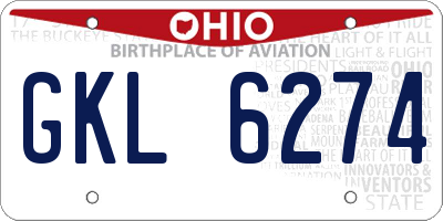 OH license plate GKL6274