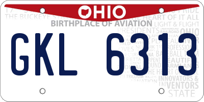 OH license plate GKL6313