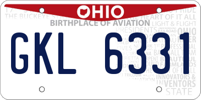 OH license plate GKL6331