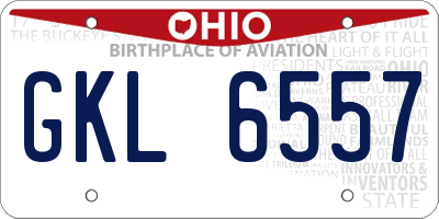 OH license plate GKL6557