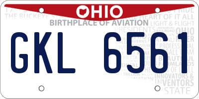 OH license plate GKL6561