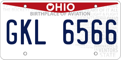 OH license plate GKL6566