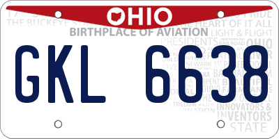 OH license plate GKL6638