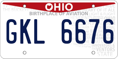 OH license plate GKL6676