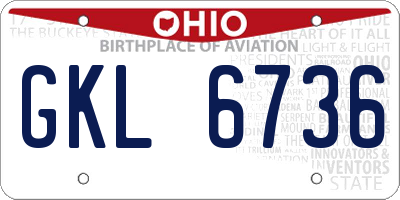 OH license plate GKL6736