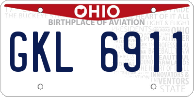 OH license plate GKL6911