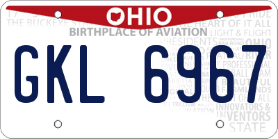 OH license plate GKL6967