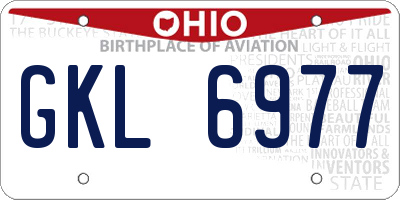 OH license plate GKL6977