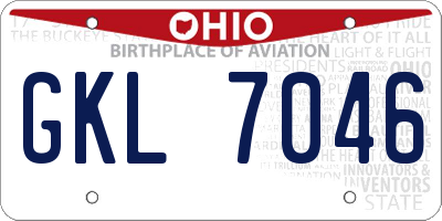 OH license plate GKL7046