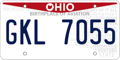 OH license plate GKL7055
