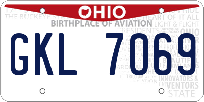 OH license plate GKL7069