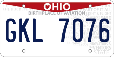OH license plate GKL7076
