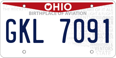 OH license plate GKL7091