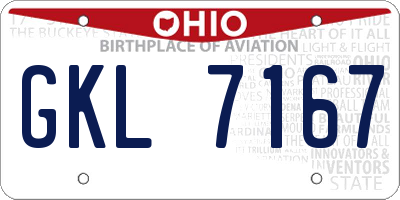 OH license plate GKL7167