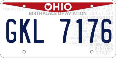 OH license plate GKL7176