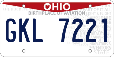 OH license plate GKL7221