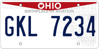 OH license plate GKL7234