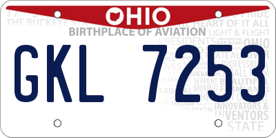 OH license plate GKL7253