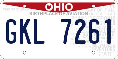 OH license plate GKL7261