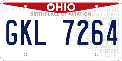OH license plate GKL7264