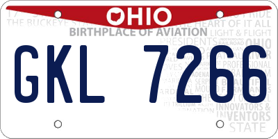 OH license plate GKL7266