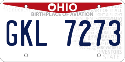 OH license plate GKL7273